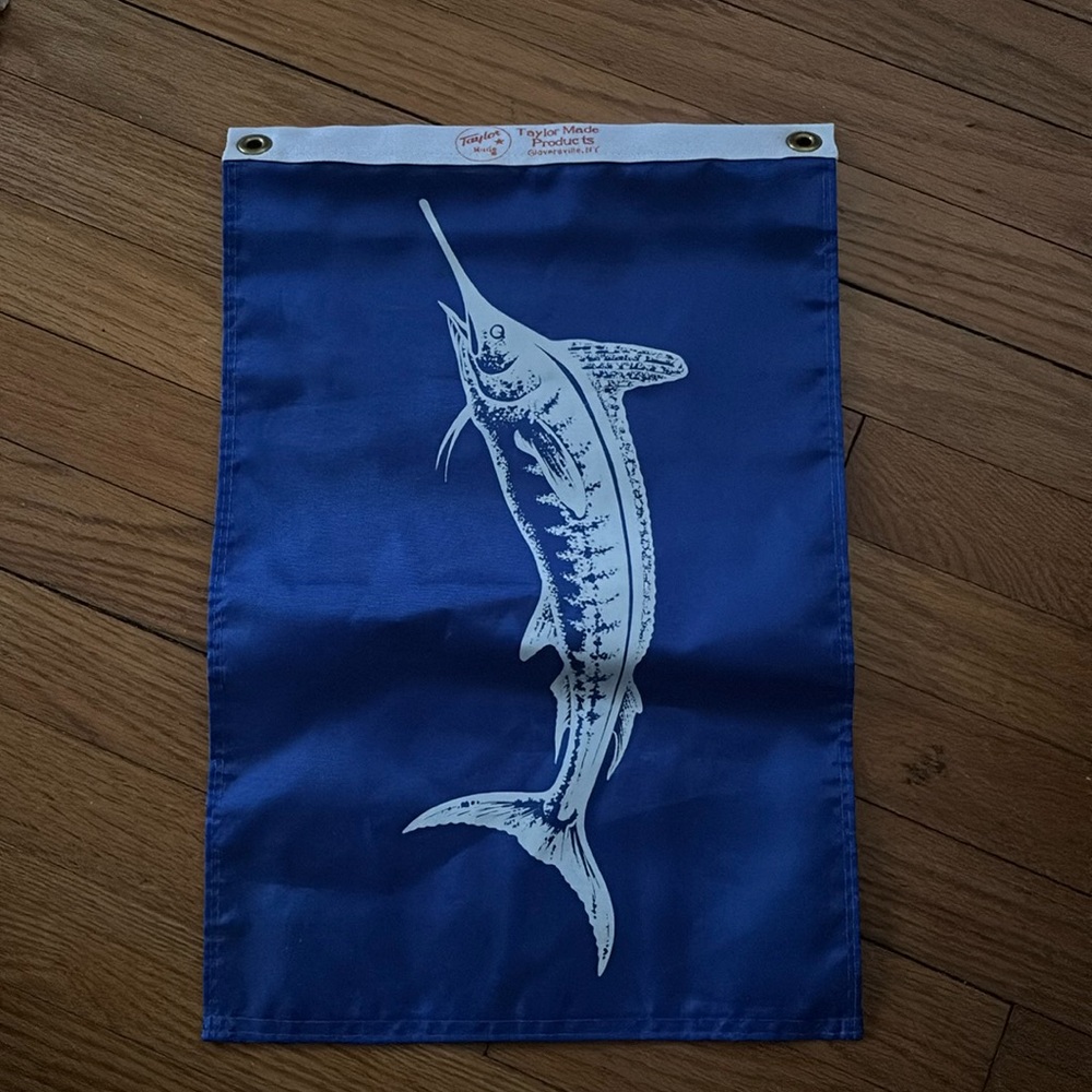 White Marlin Boat Fishing Flag,